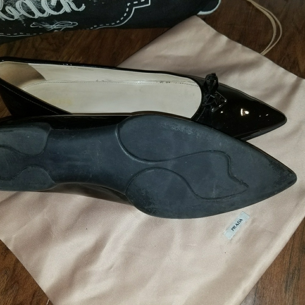 SOLD Prada Black Patent Leather Flats US 10 - Picture 6 of 8